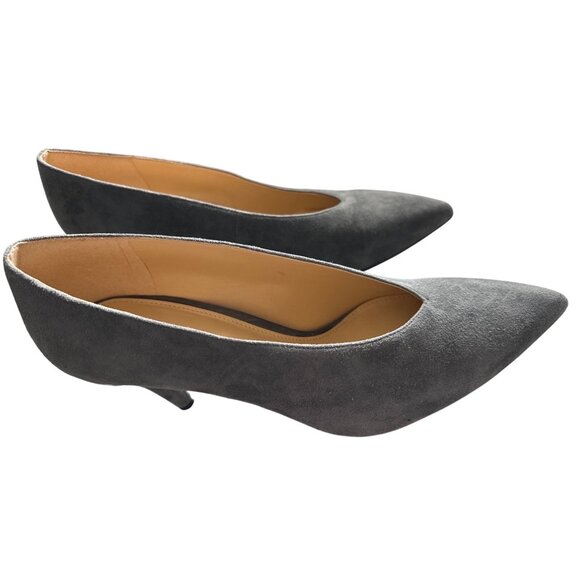 Michael Michael Kors Lizzy Gray Suede Pointed-Toe Mid Heel Pumps Size 9.5 - Picture 2 of 10